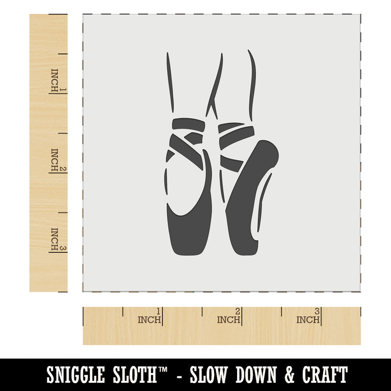 Ballerina on Toes Slippers Shoes Ballet Dance Wall Cookie DIY Craft Reusable Stencil