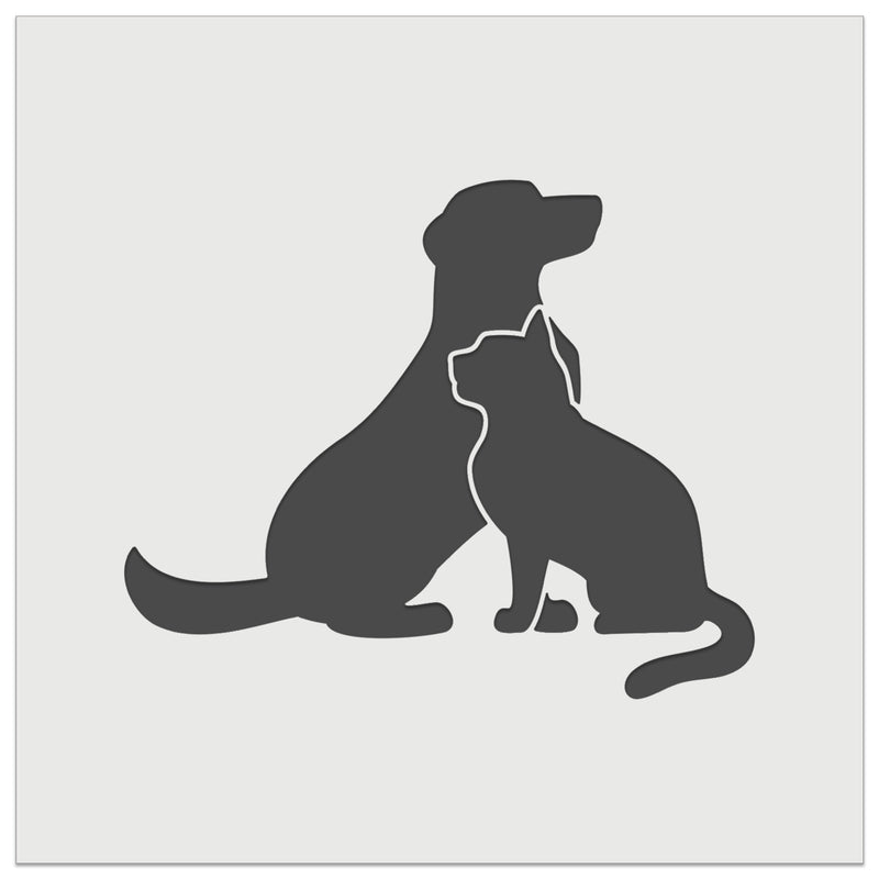 Cat and Dog Sitting Together Pet Wall Cookie DIY Craft Reusable Stencil