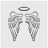 Folded Angel Wings with Halo Feathers Wall Cookie DIY Craft Reusable Stencil