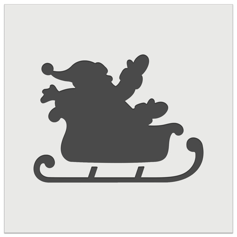 Santa in Sleigh Silhouette Christmas Wall Cookie DIY Craft Reusable Stencil