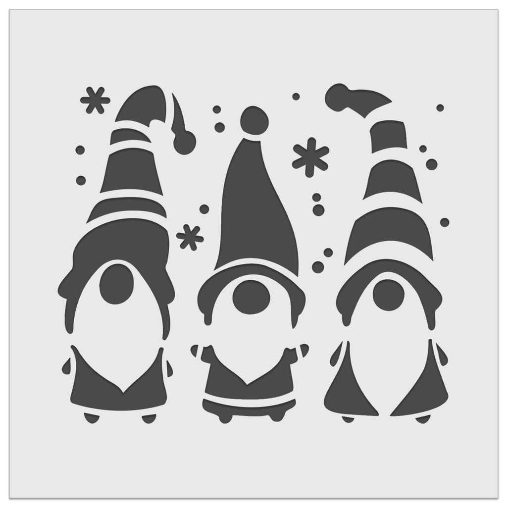 Christmas Gnome Trio Wall Cookie DIY Craft Reusable Stencil