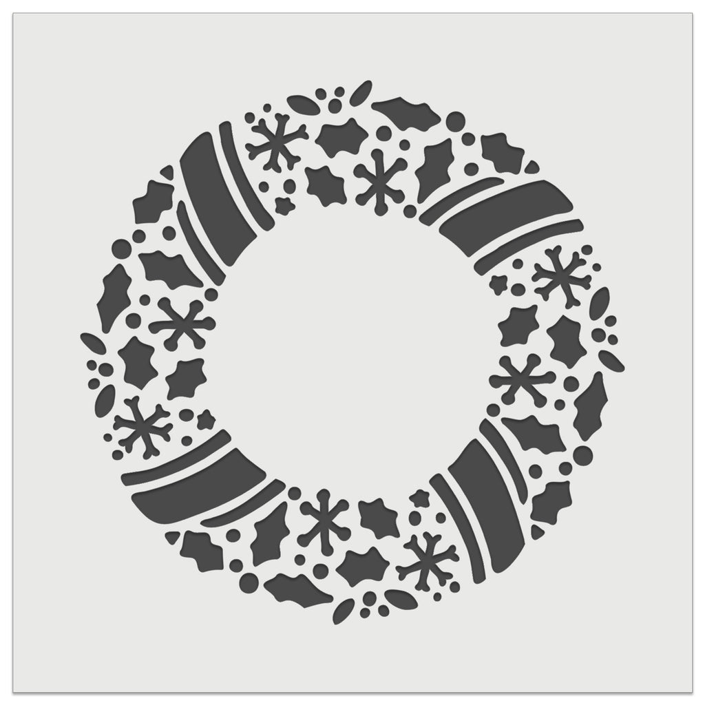 Christmas Wreath Detailed Wall Cookie DIY Craft Reusable Stencil