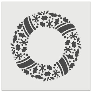 Christmas Wreath Detailed Wall Cookie DIY Craft Reusable Stencil