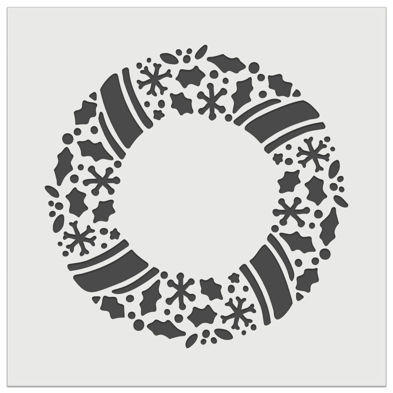 Christmas Wreath Detailed Wall Cookie DIY Craft Reusable Stencil