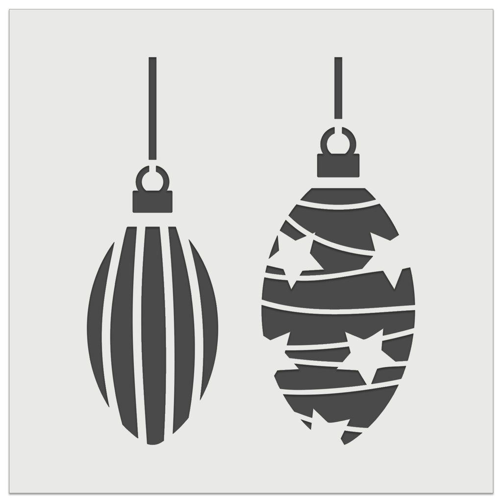 Elongated Holiday Christmas Ornaments Wall Cookie DIY Craft Reusable Stencil