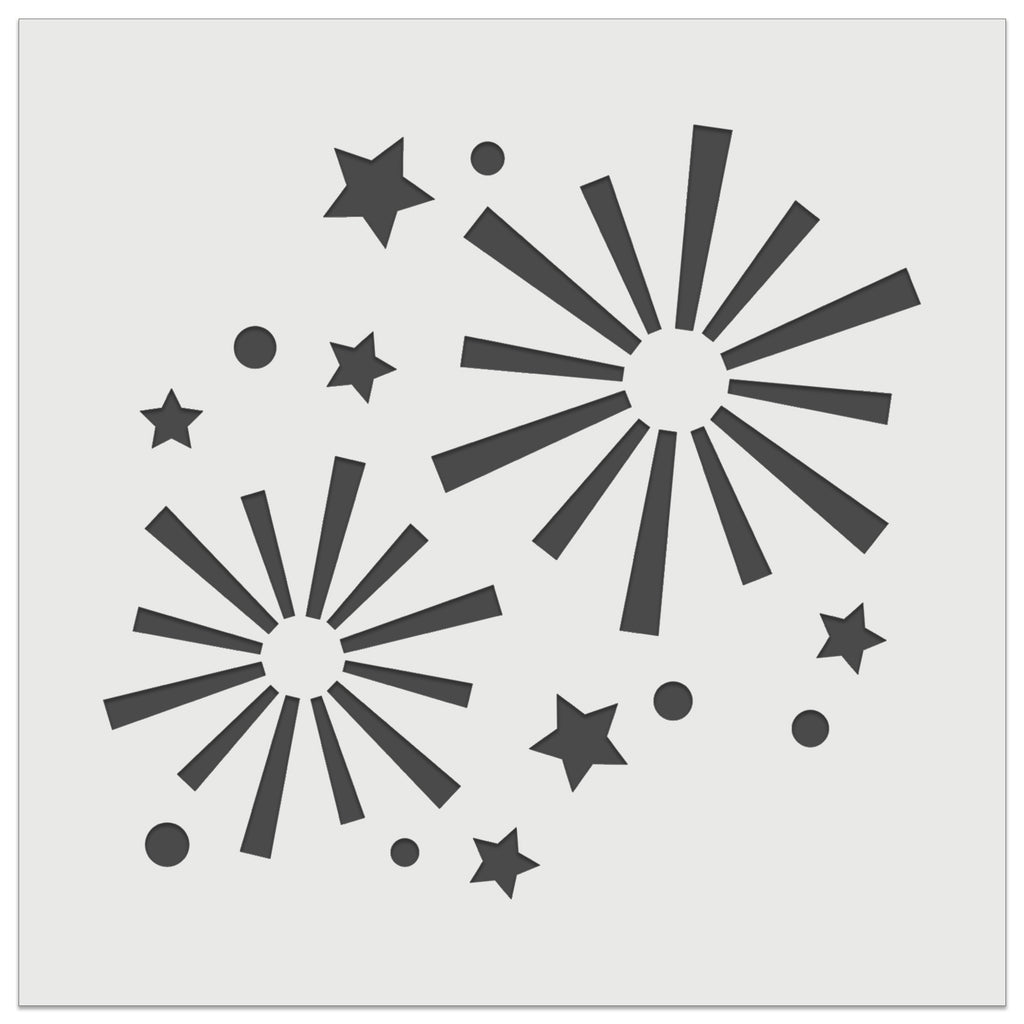 Firework Explosions Celebration New Years July 4th Wall Cookie DIY Craft Reusable Stencil