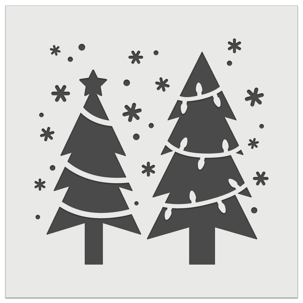 Holiday Christmas Trees Snowflakes Wall Cookie DIY Craft Reusable Stencil