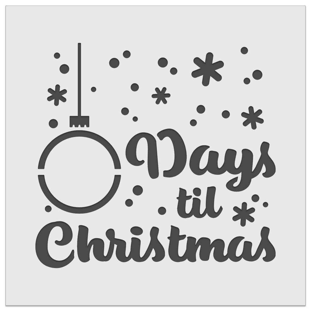 XX Days Til Christmas Ornament Snowflakes Wall Cookie DIY Craft Reusable Stencil