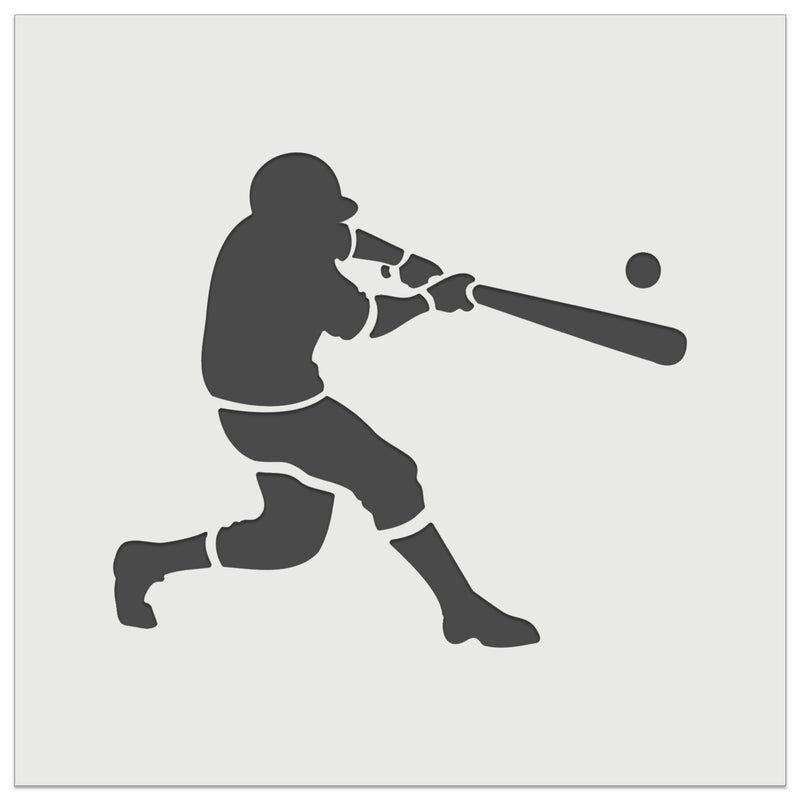 Baseball Player Batter Hitting Ball Wall Cookie DIY Craft Reusable Stencil