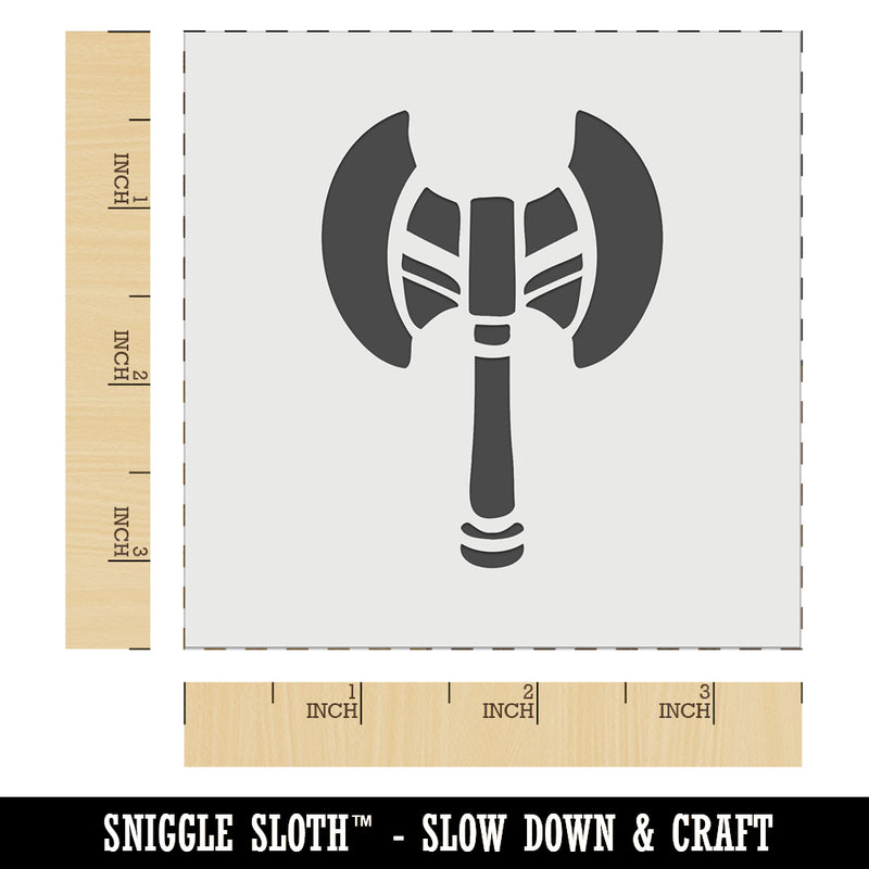 Battle Axe Dwarven Fantasy Weapon Wall Cookie DIY Craft Reusable Stencil