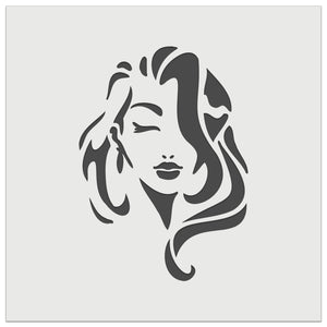 Beautiful Woman with Flowing Hair Wall Cookie DIY Craft Reusable Stencil