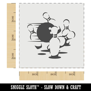 Bowling Ball Knocking Over Bowling Pins Wall Cookie DIY Craft Reusable Stencil