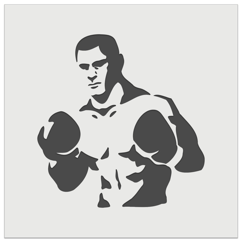 Boxer Man with Boxing Gloves Pugilist Wall Cookie DIY Craft Reusable Stencil