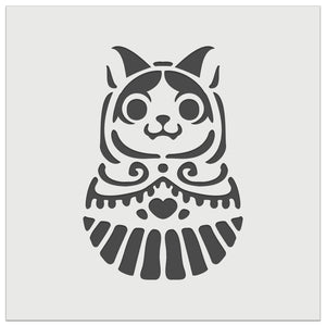 Cat Russian Nesting Doll Matroyshka Babushka Wall Cookie DIY Craft Reusable Stencil