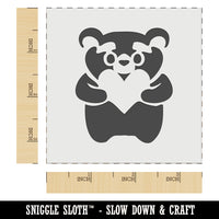 Cautious Bear with Heart in Hands Wall Cookie DIY Craft Reusable Stencil