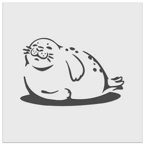 Chubby Happy Seal Basking on Side Wall Cookie DIY Craft Reusable Stencil