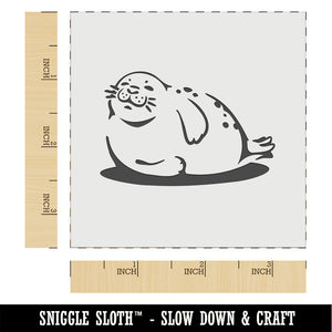 Chubby Happy Seal Basking on Side Wall Cookie DIY Craft Reusable Stencil