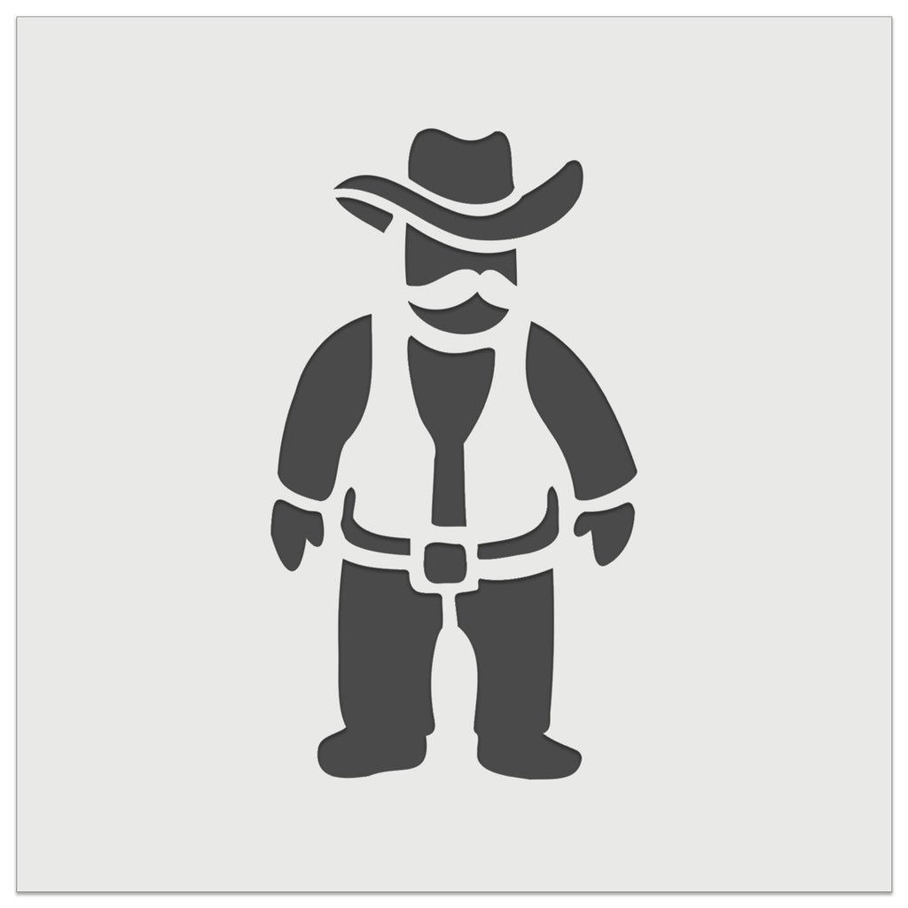 Cowboy Rancher with Mustache Hat and Vest Wall Cookie DIY Craft Reusable Stencil