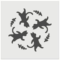 Dancing Walking Cats Pattern Wall Cookie DIY Craft Reusable Stencil