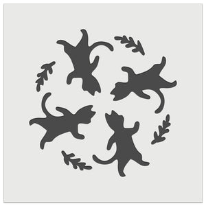 Dancing Walking Cats Pattern Wall Cookie DIY Craft Reusable Stencil