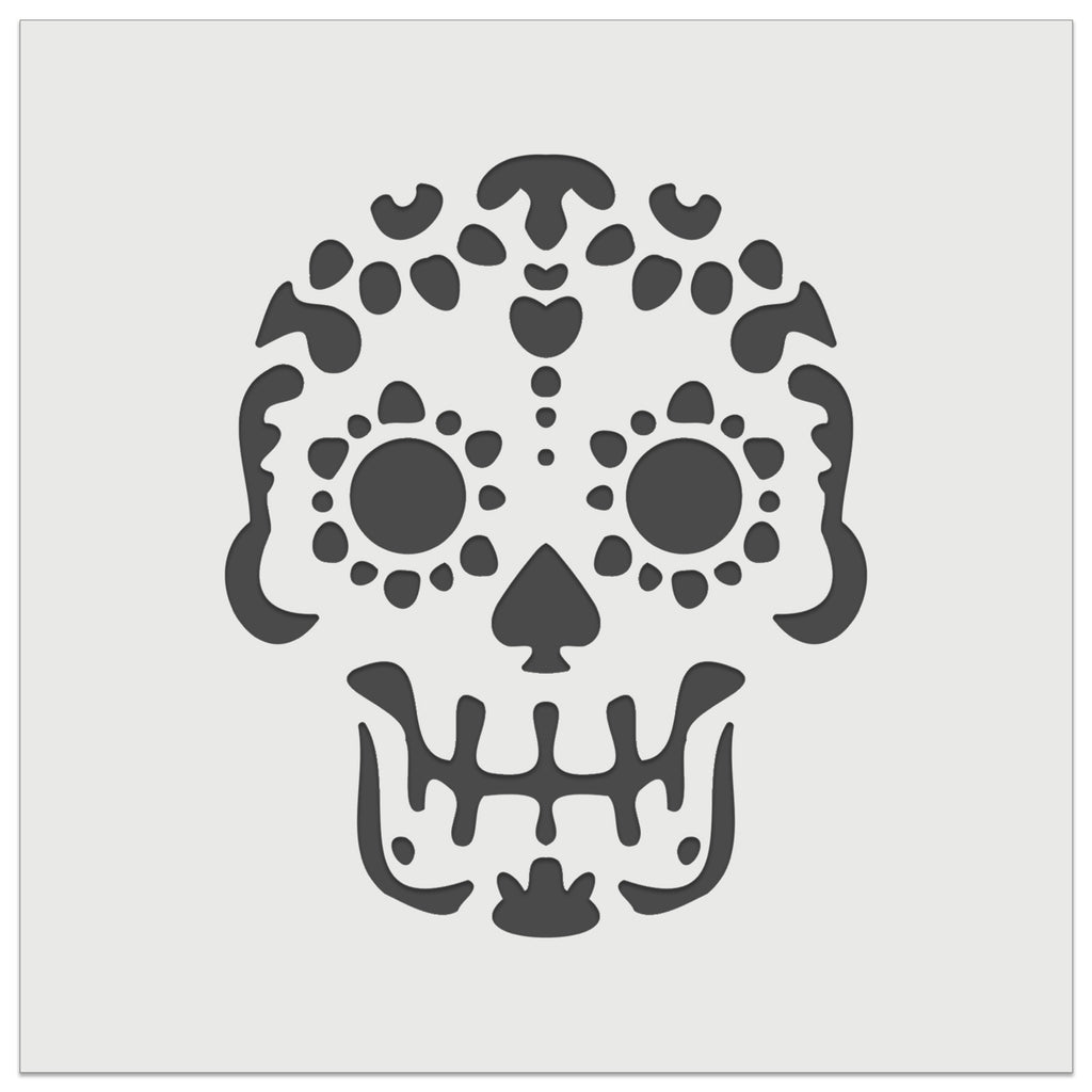 Mexican Day of the Dead Sugar Skull Skeleton Wall Cookie DIY Craft Reusable Stencil