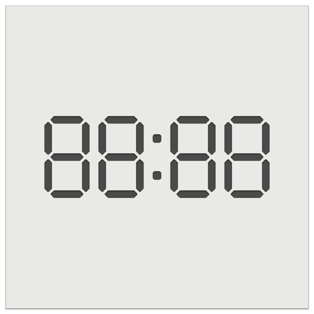 Digital Clock Numbers Seven Segment Display Electronics Wall Cookie DIY Craft Reusable Stencil