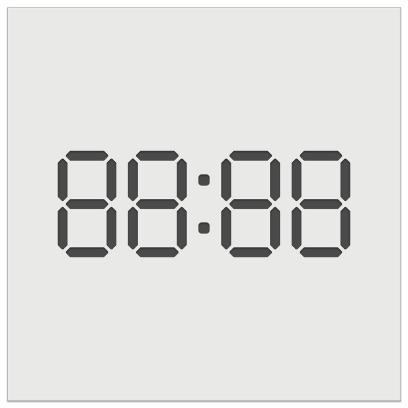 Digital Clock Numbers Seven Segment Display Electronics Wall Cookie DIY Craft Reusable Stencil