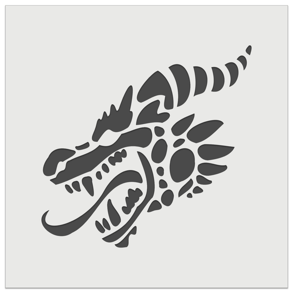 Dragon Head Side View with Tongue Out Wall Cookie DIY Craft Reusable Stencil
