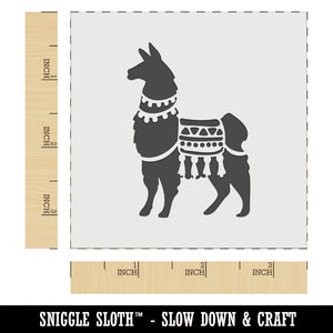 Fancy Llama with Geometric Blanket and Tassels Wall Cookie DIY Craft Reusable Stencil