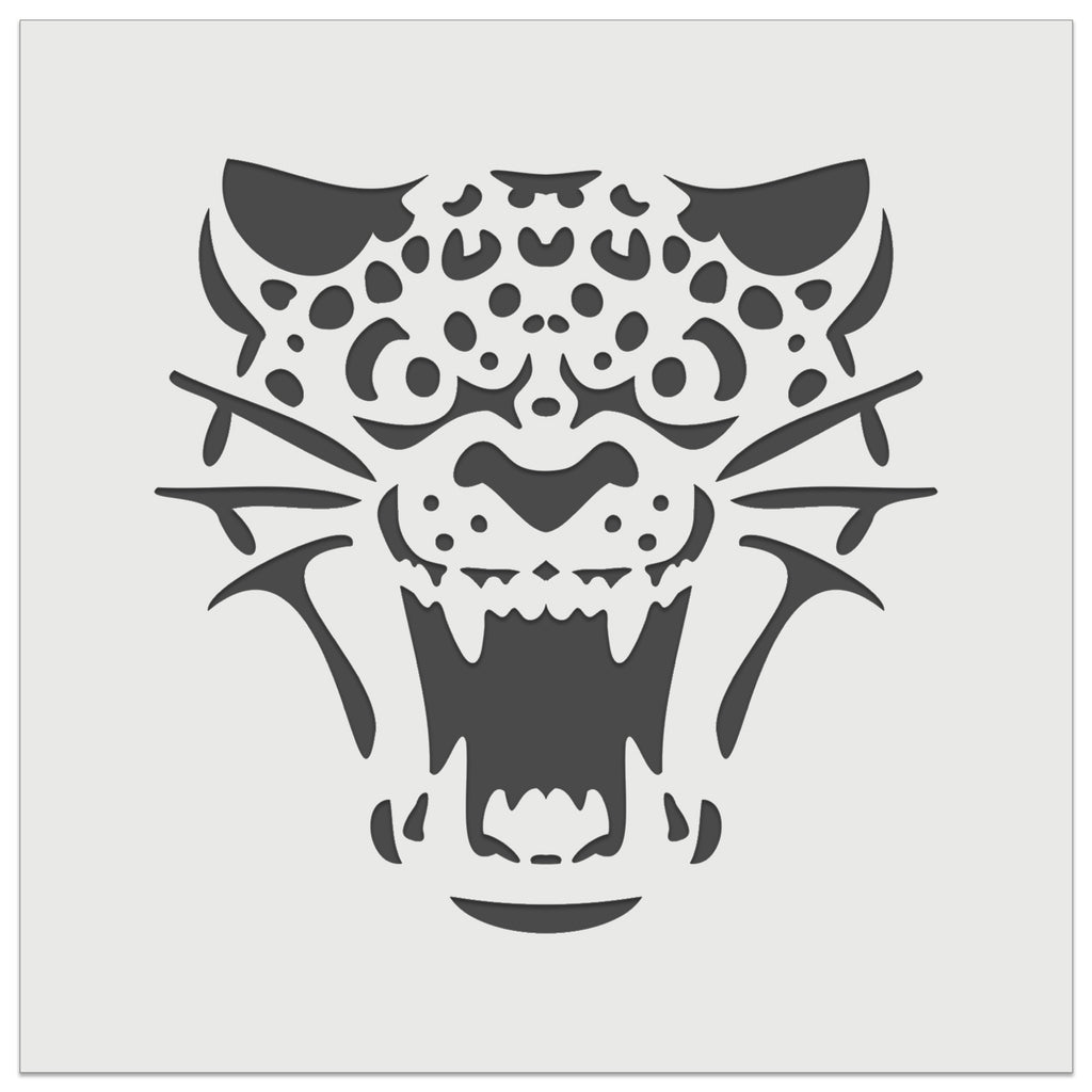 Ferocious Snarling Leopard Jaguar Jungle Cat Wall Cookie DIY Craft Reusable Stencil