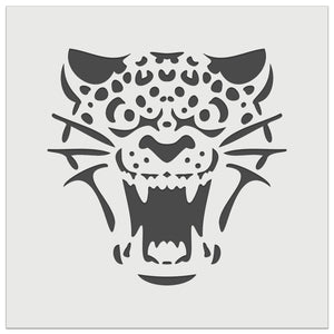 Ferocious Snarling Leopard Jaguar Jungle Cat Wall Cookie DIY Craft Reusable Stencil