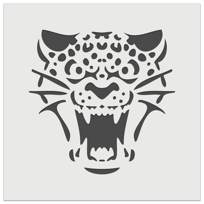 Ferocious Snarling Leopard Jaguar Jungle Cat Wall Cookie DIY Craft Reusable Stencil