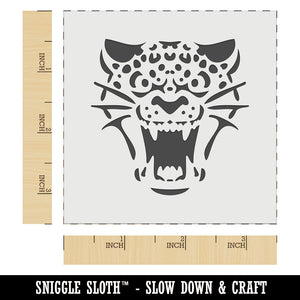 Ferocious Snarling Leopard Jaguar Jungle Cat Wall Cookie DIY Craft Reusable Stencil