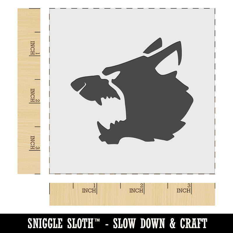 Ferocious Snarling Wolf Head Side Wall Cookie DIY Craft Reusable Stencil