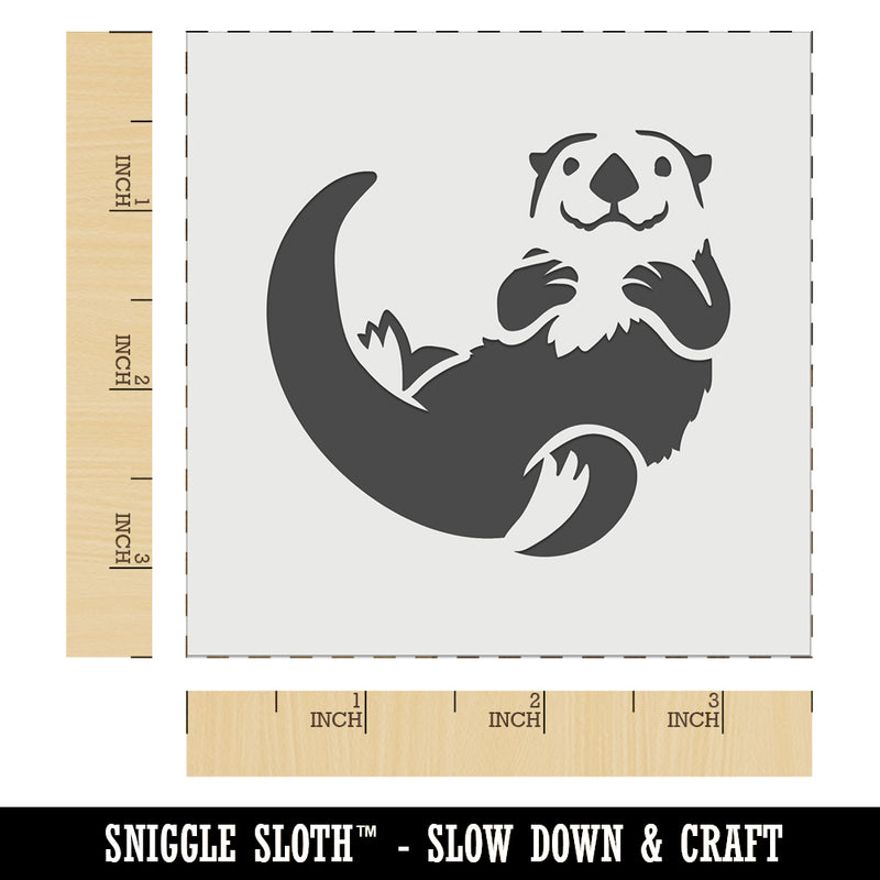 Floating Sea Otter Wall Cookie DIY Craft Reusable Stencil