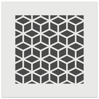 Geometric Cube Optical Illusion Pattern Wall Cookie DIY Craft Reusable Stencil