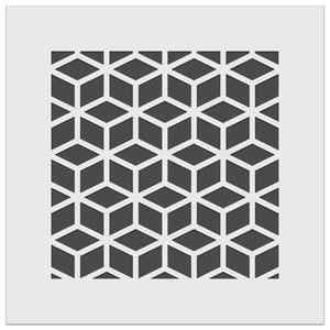 Geometric Cube Optical Illusion Pattern Wall Cookie DIY Craft Reusable Stencil