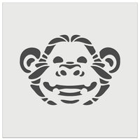 Grinning Chimpanzee Ape Monkey Face Wall Cookie DIY Craft Reusable Stencil