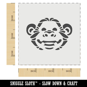 Grinning Chimpanzee Ape Monkey Face Wall Cookie DIY Craft Reusable Stencil