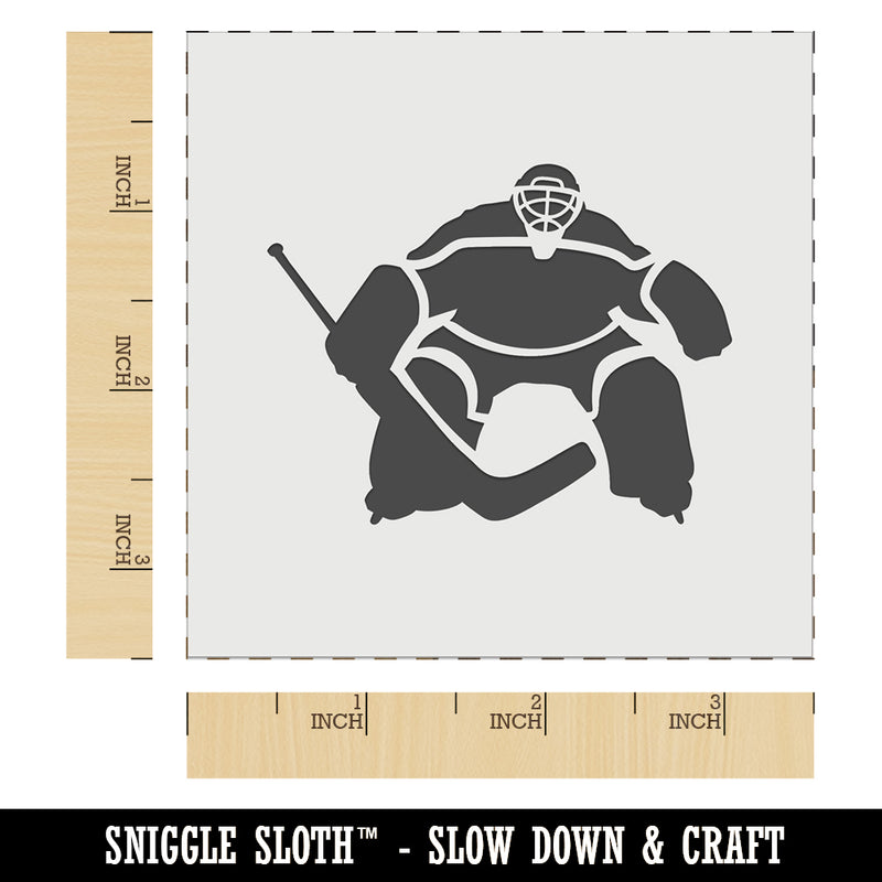 Hockey Goalie Goalkeeper with Stick Wall Cookie DIY Craft Reusable Stencil