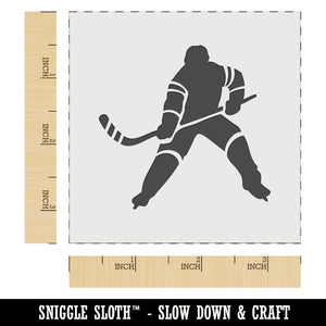 Hockey Player Holding Hockey Stick Wall Cookie DIY Craft Reusable Stencil