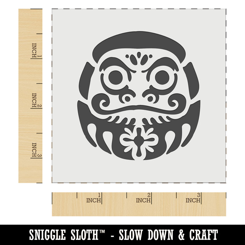 Japanese Daruma Doll Zen Buddhism Bodhidharma Wall Cookie DIY Craft Reusable Stencil