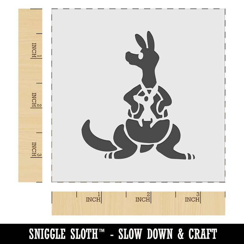 Kangaroo Mother with Baby Joey in Pouch Pocket Wall Cookie DIY Craft Reusable Stencil