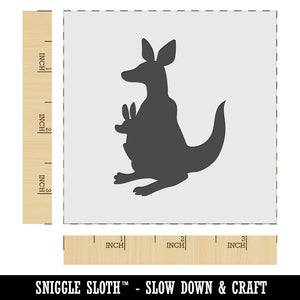 Kangaroo Mother with Baby Joey Silhouette Wall Cookie DIY Craft Reusable Stencil