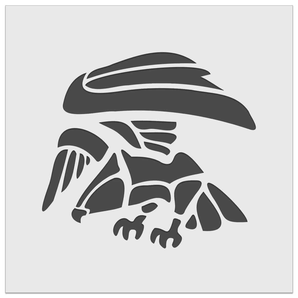 Landing Geometric Eagle Hawk Bird of Prey Wall Cookie DIY Craft Reusable Stencil