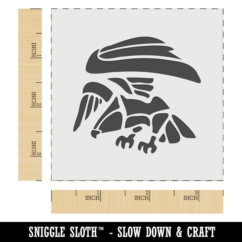 Landing Geometric Eagle Hawk Bird of Prey Wall Cookie DIY Craft Reusable Stencil