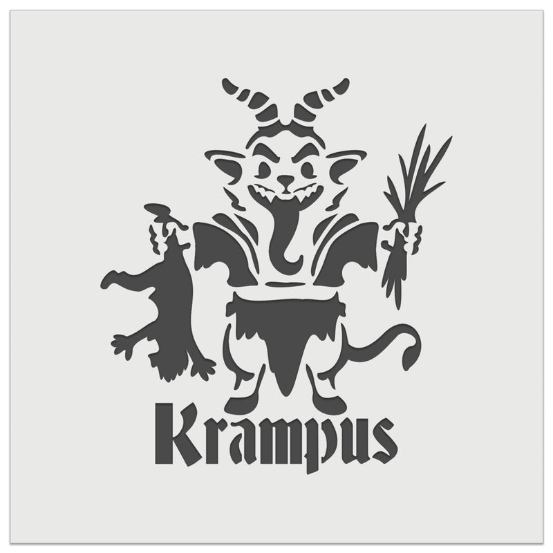 Little Krampus Christmas Monster Taking Child Demon Devil Wall Cookie DIY Craft Reusable Stencil