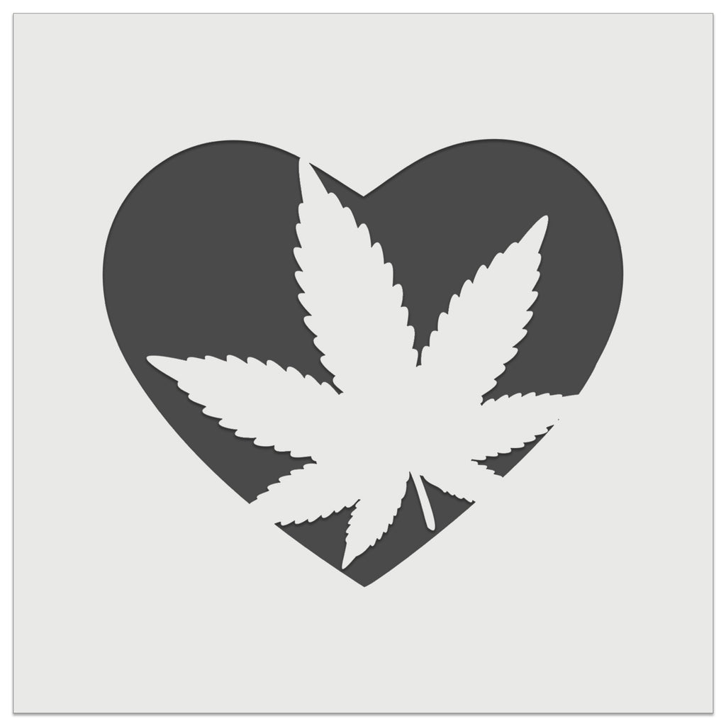 Marijuana Leaf in Heart Wall Cookie DIY Craft Reusable Stencil