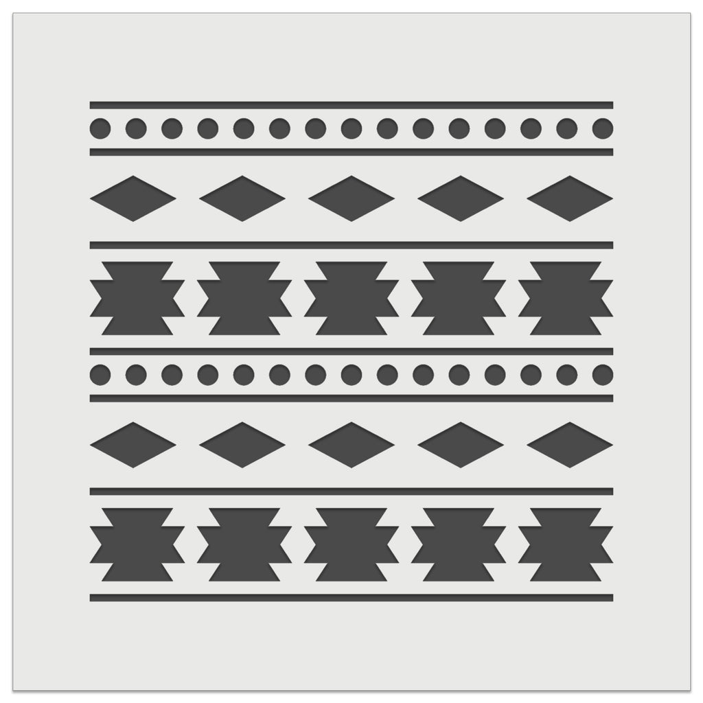 Repeating Southwestern Diamond Triangle Pattern Wall Cookie DIY Craft Reusable Stencil