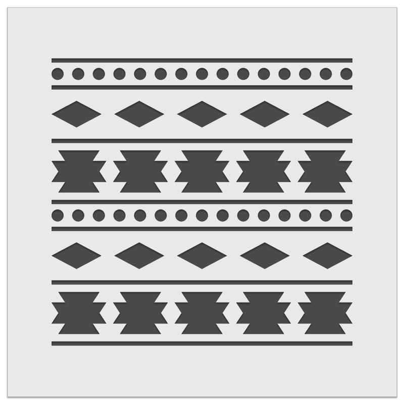 Repeating Southwestern Diamond Triangle Pattern Wall Cookie DIY Craft Reusable Stencil